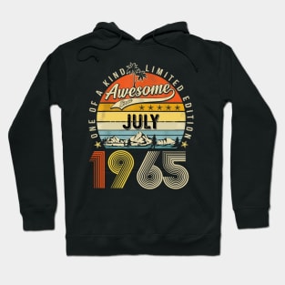 Awesome Since July 1965 Vintage 58th Birthday Hoodie